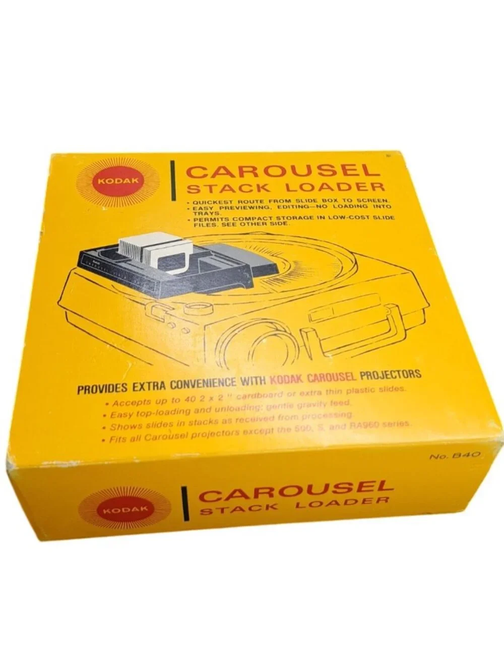 Vintage Kodak Carousel Stack Loader For Slide Projector Accessory 35mm Box B40